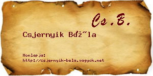 Csjernyik Béla névjegykártya
